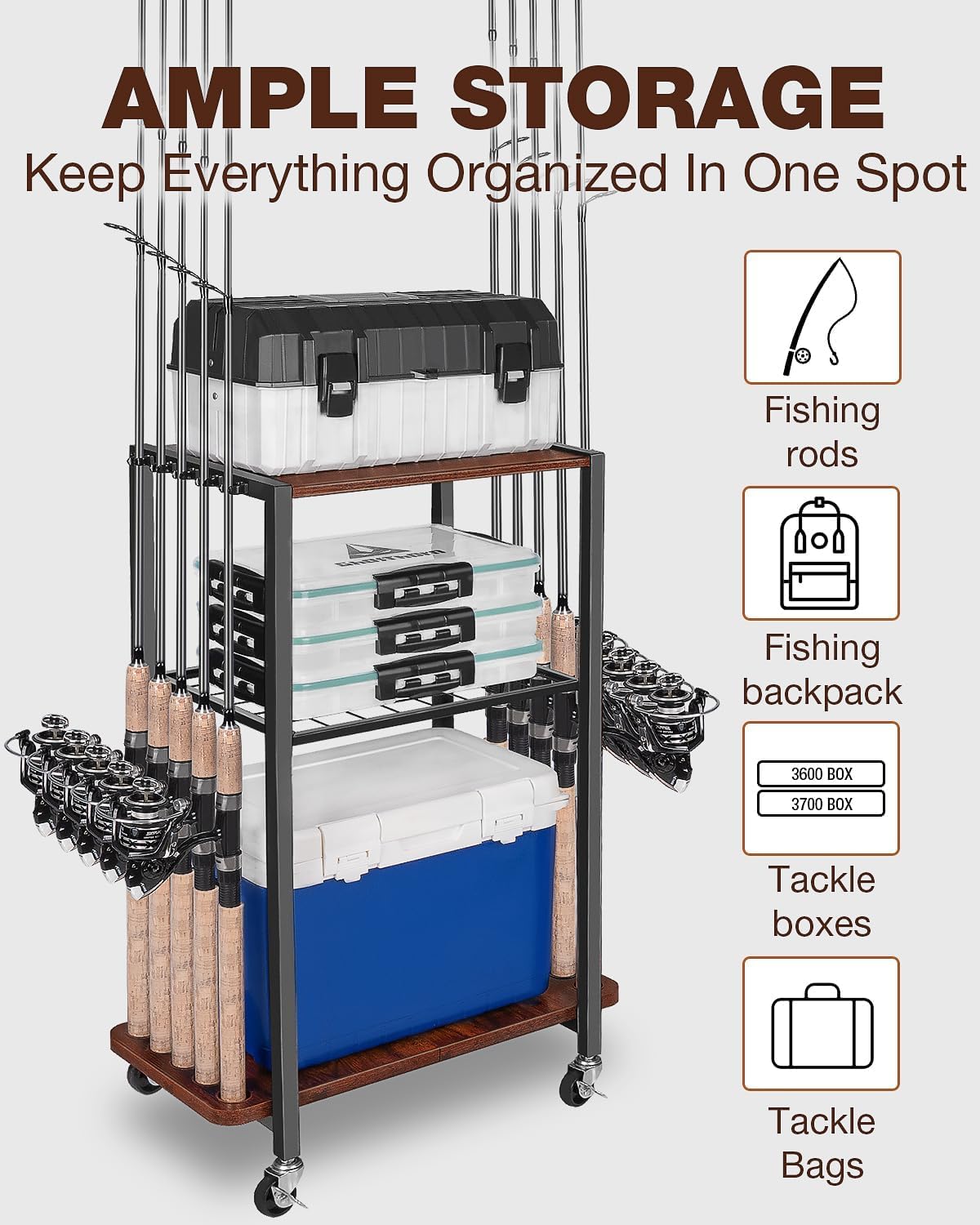 Durable heavy-duty steel rod holder with retro-style finish