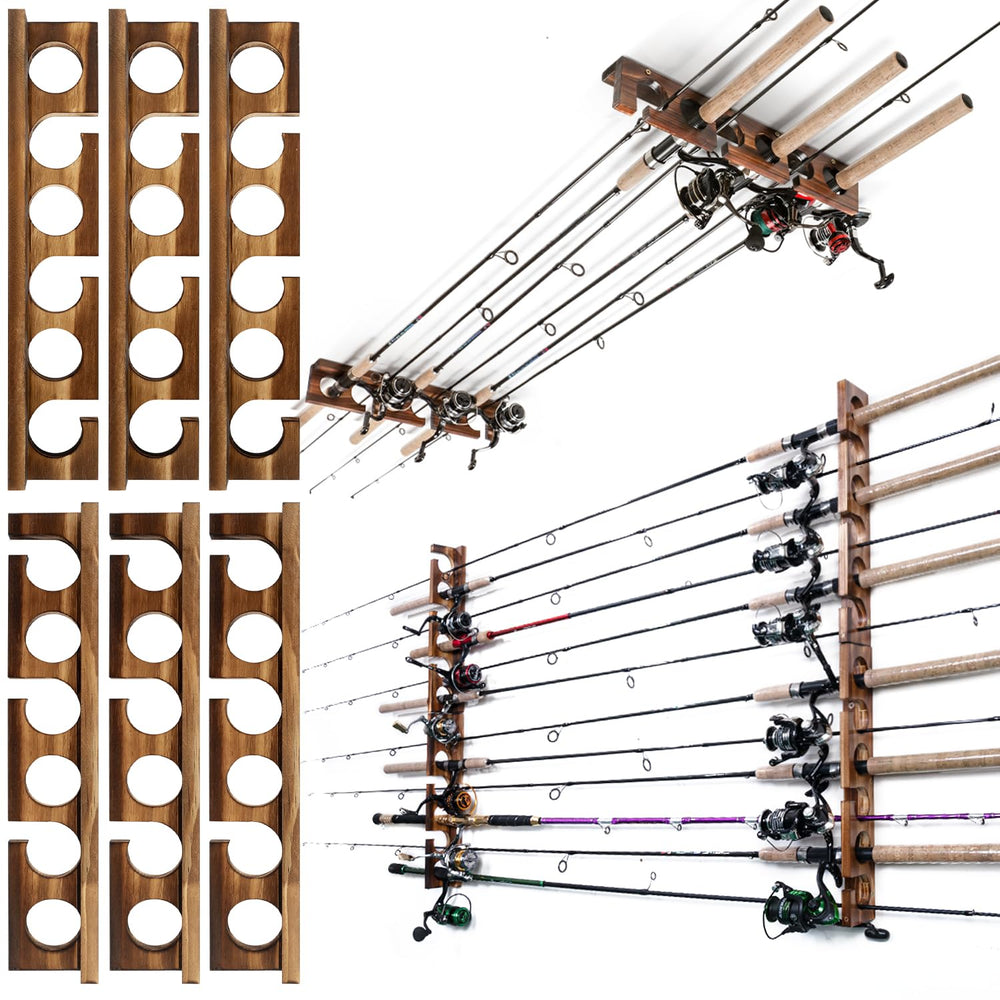 Ghosthorn rod rack wall-mounted holds 18 rods for organized garage storage