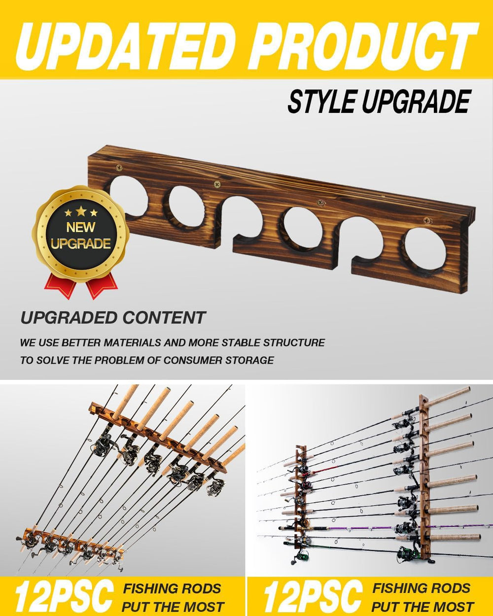 Ghosthorn rod rack wide-diameter design fits large saltwater and ultralight rods