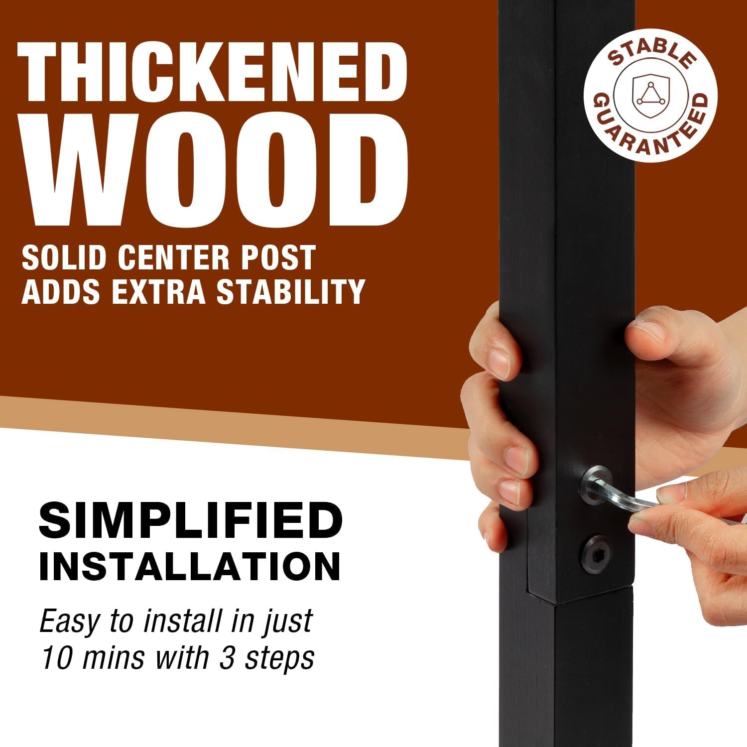 Stable wooden rod storage base holding up to 16 rods