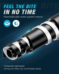 Ghosthorn Silver Blade rod close-up highlights the telescopic design and ergonomic handle.