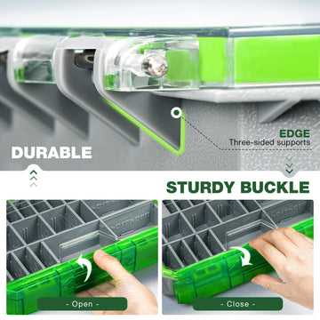 Ghosthorn tackle box right-side storage area fits larger lures and tools.