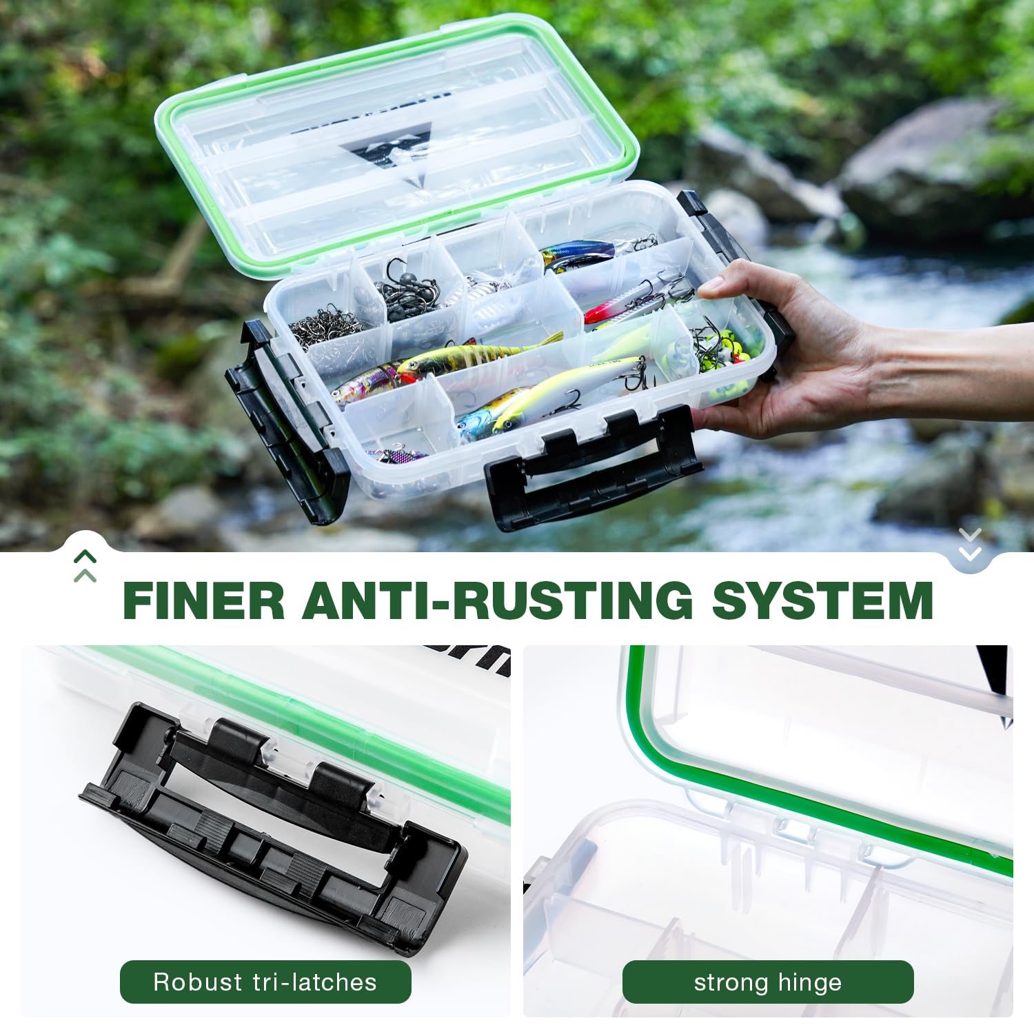 Ghosthorn three pack tackle boxes shown together for multiple storage setups