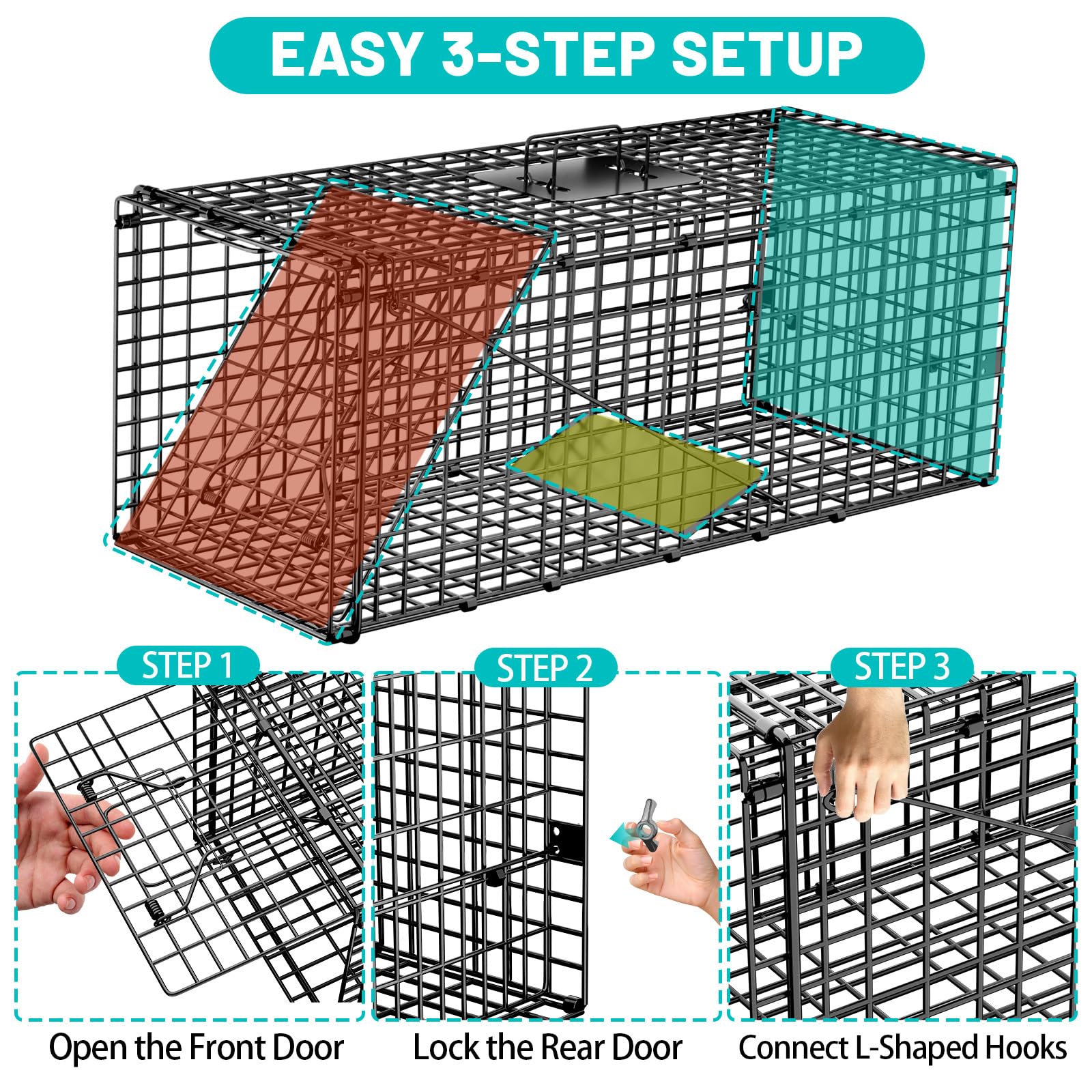 GHYKL Live Trap anti-glare coating camouflages the cage in low light
