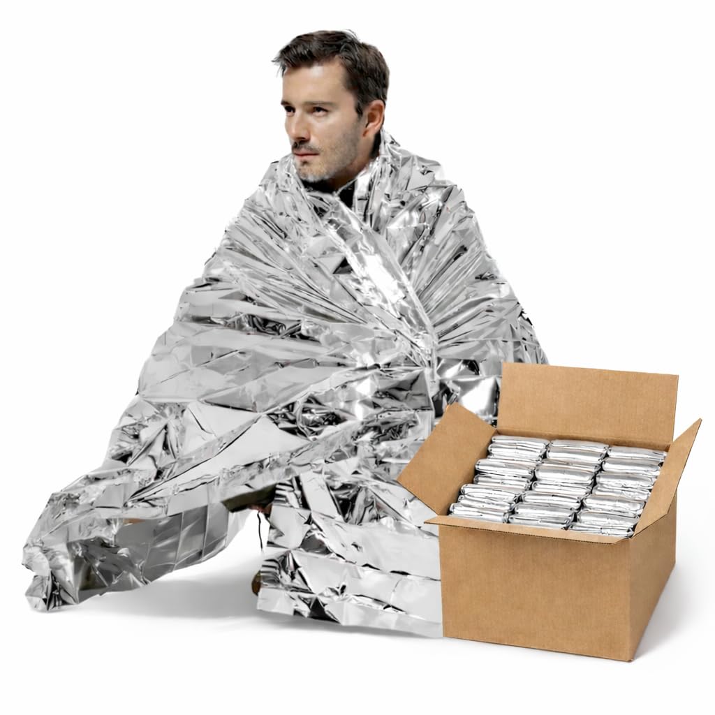 GIANT PANDA TRADING emergency foil blanket bulk pack cover for car and kit storage.