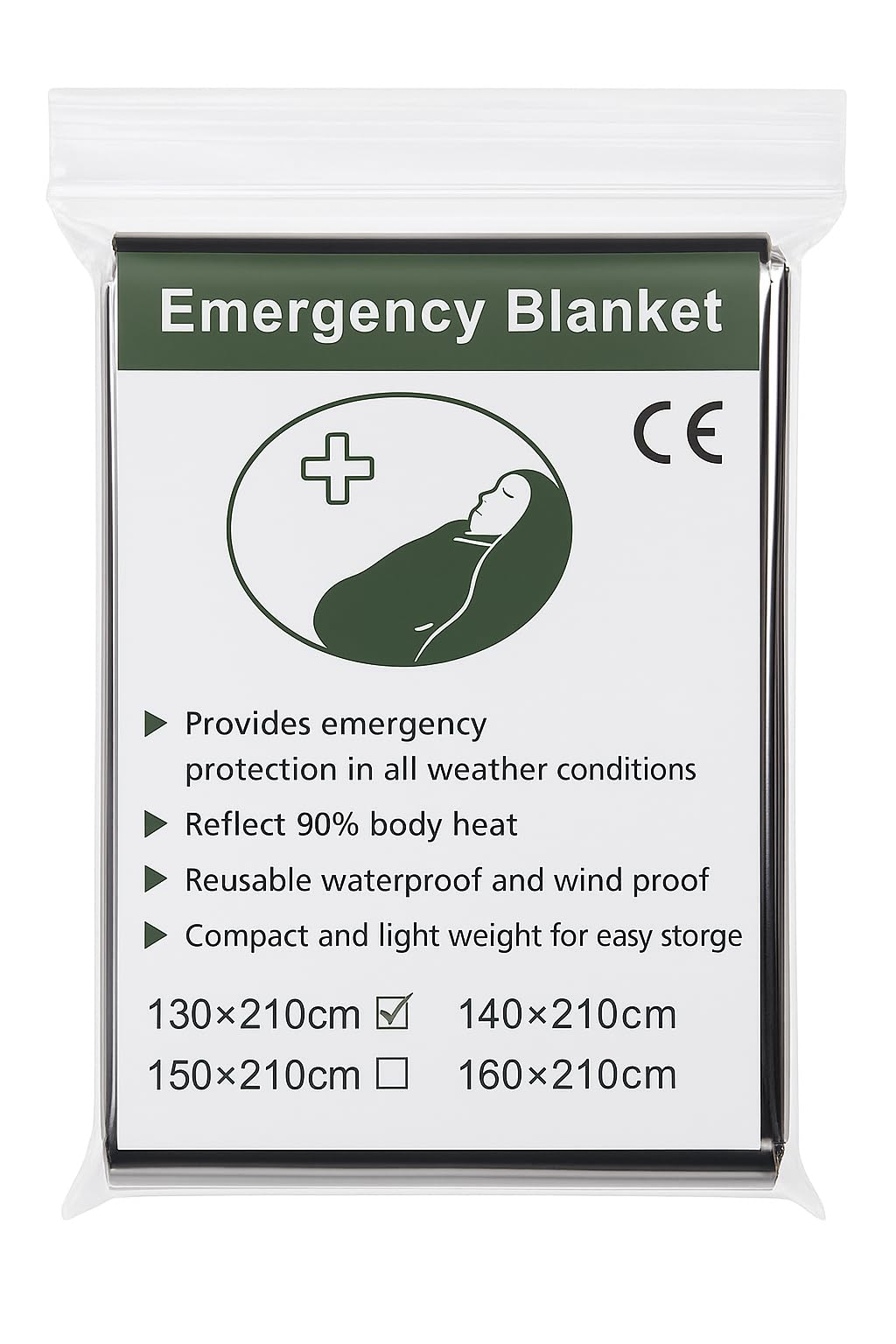 GIANT PANDA TRADING thermal mylar blanket compact fold fits in bags and backpacks.