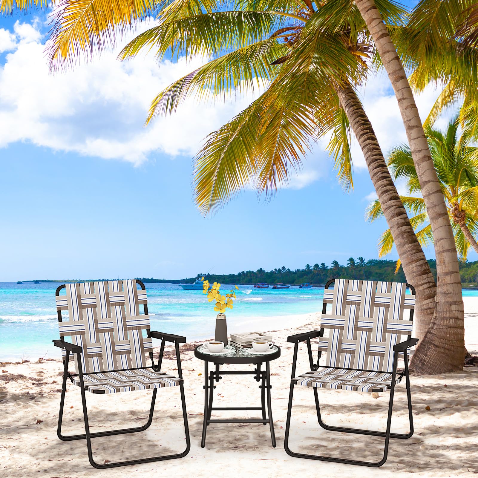 Giantex chair with 265lbs capacity supports diverse outdoor seating.