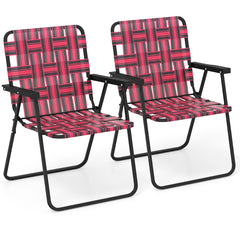 Giantex red beach chair open view for instant outdoor seating