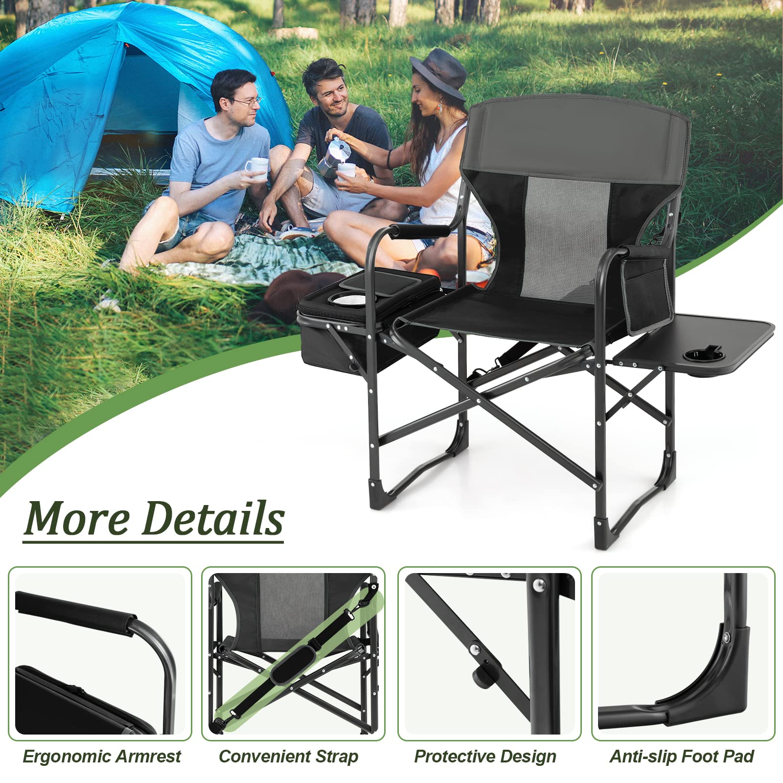 Giantex 400 lbs load capacity supports a wide range of users.
