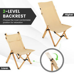 Giantex bamboo frame close-up illustrates sturdy construction for 330 lb support