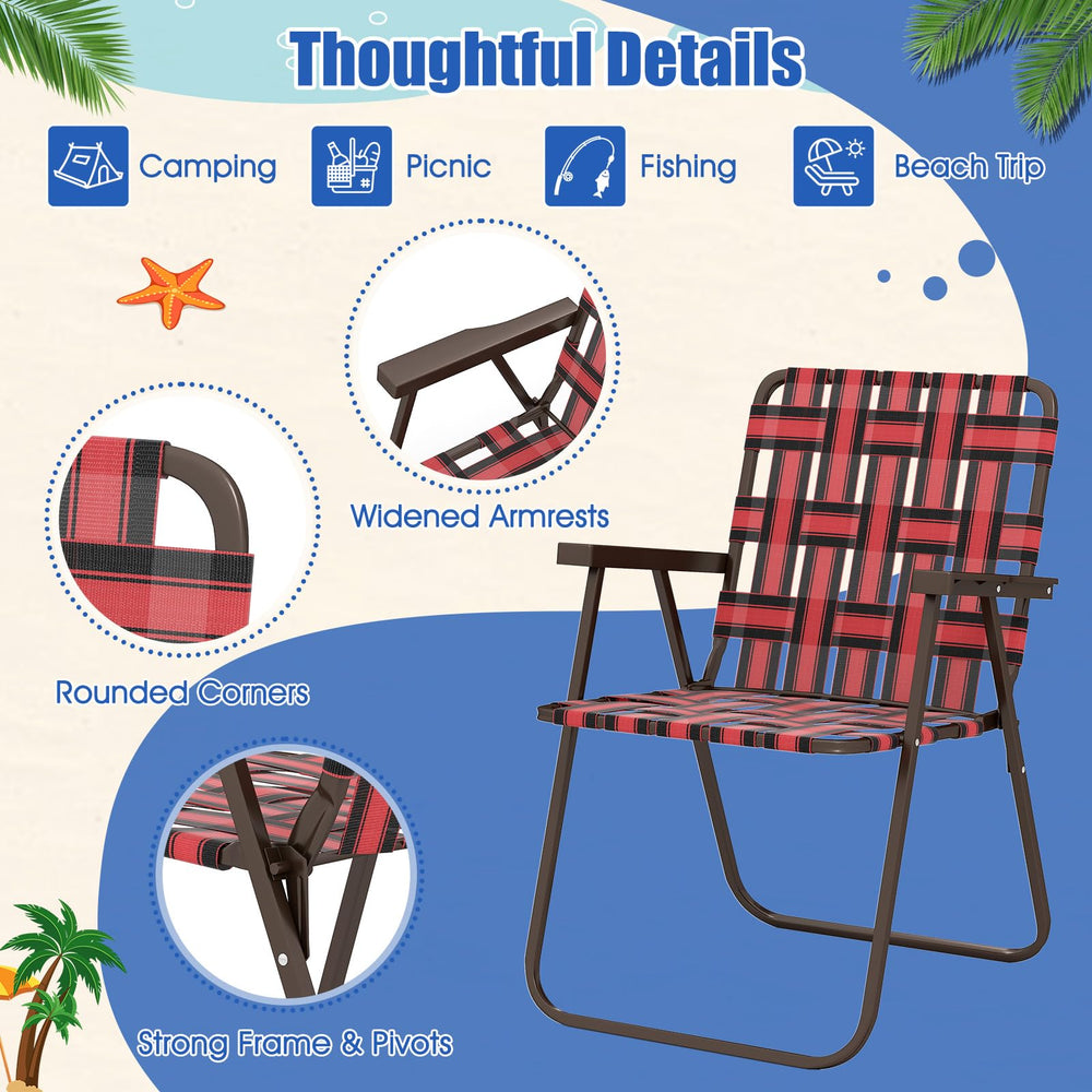 Giantex chair at the beach for a picnic, ready for rest
