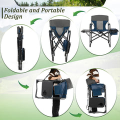 Giantex director chair folds flat with shoulder strap for convenient transport.