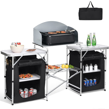 Giantex camping kitchen station with 26-inch tabletop for extra cooking space