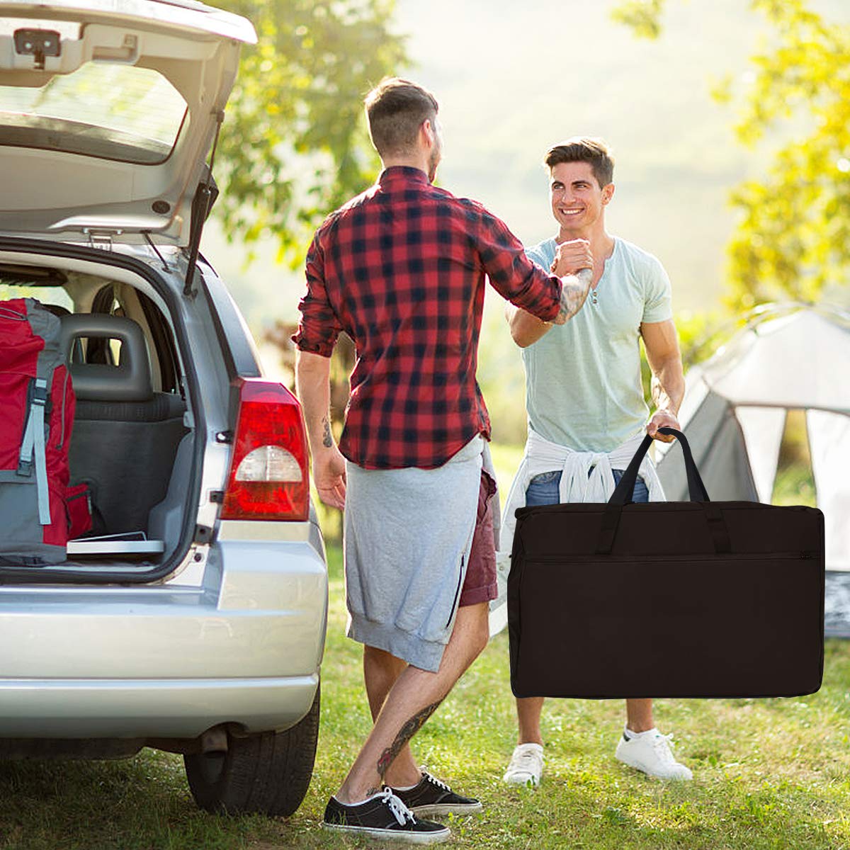 Giantex camping kitchen station lower shelf provides extra storage
