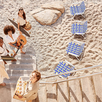 Giantex chair folded compact portable blue for storage and travel.