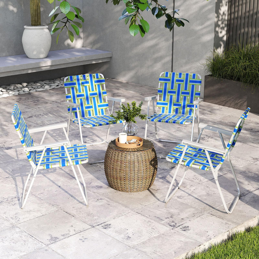 Giantex compact folded dimensions, blue chairs fit in small spaces