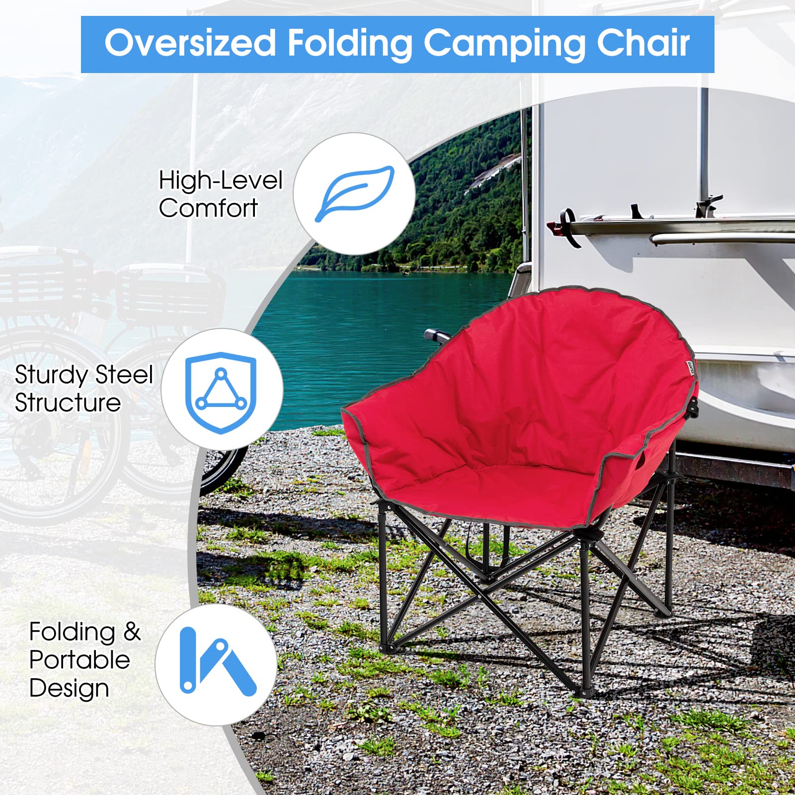 Giantex cotton-padded seat provides softness and breathability on warm days