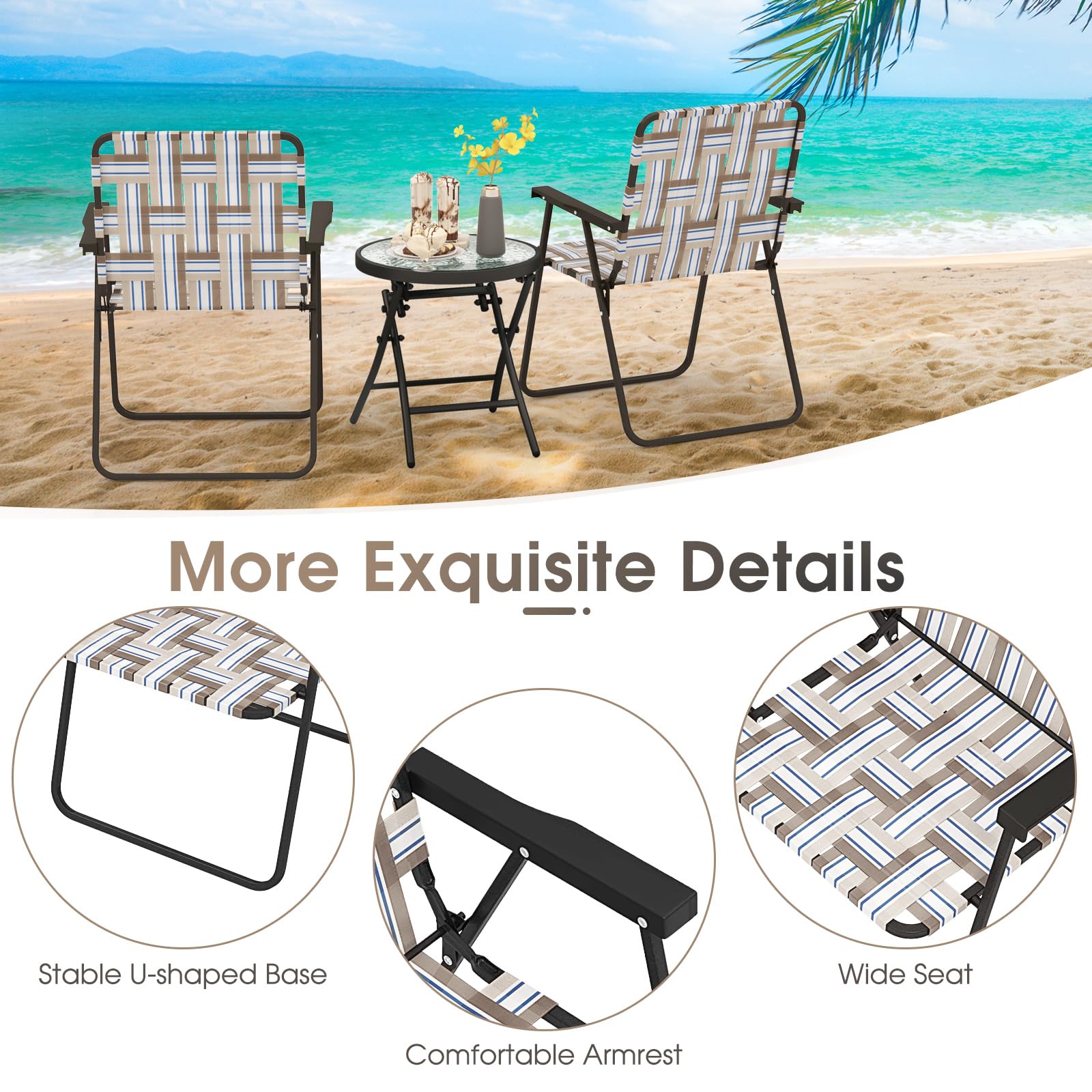 Giantex durable outdoor materials withstand sun and rain for patio use.