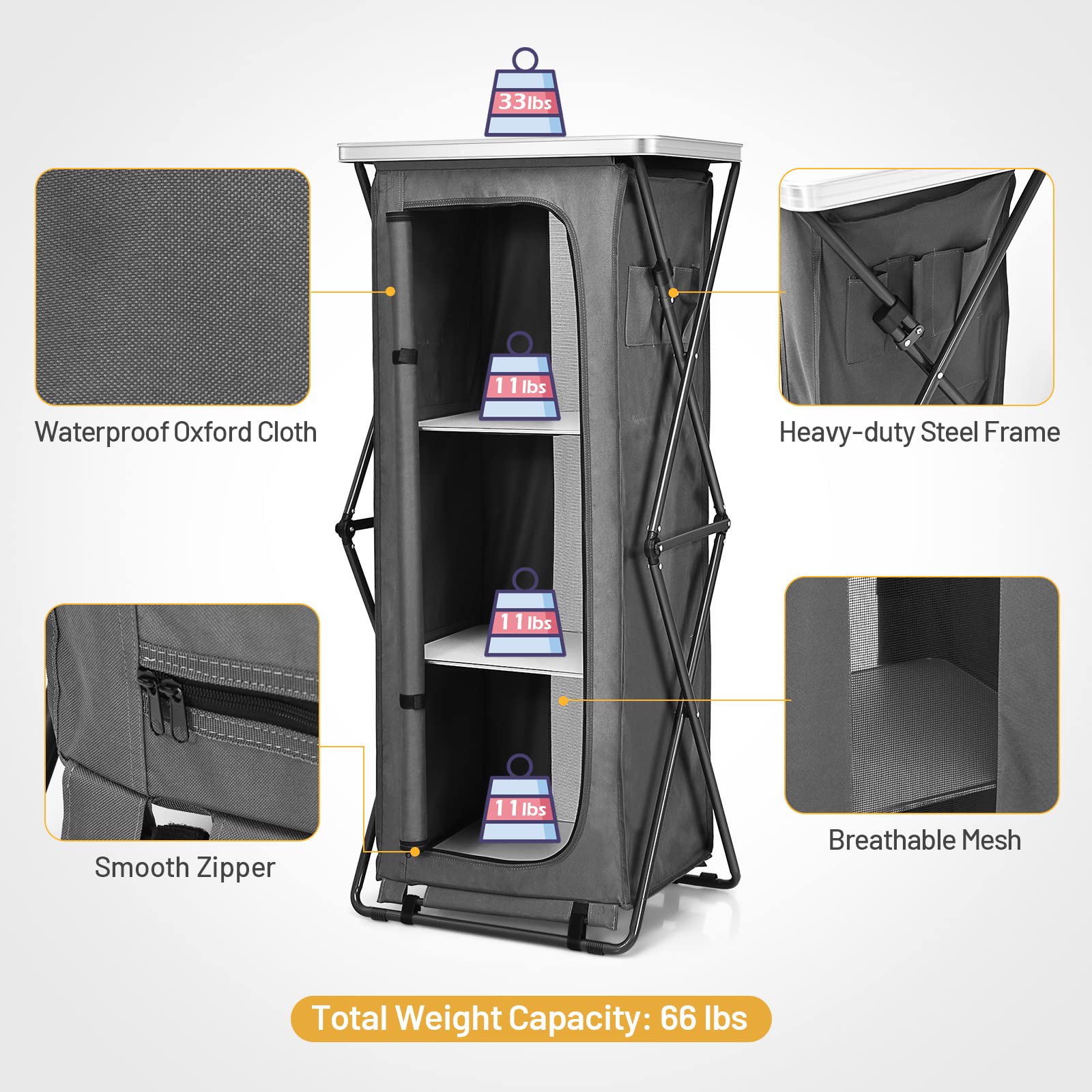 Giantex easy setup and dismantle cabinet for quick use