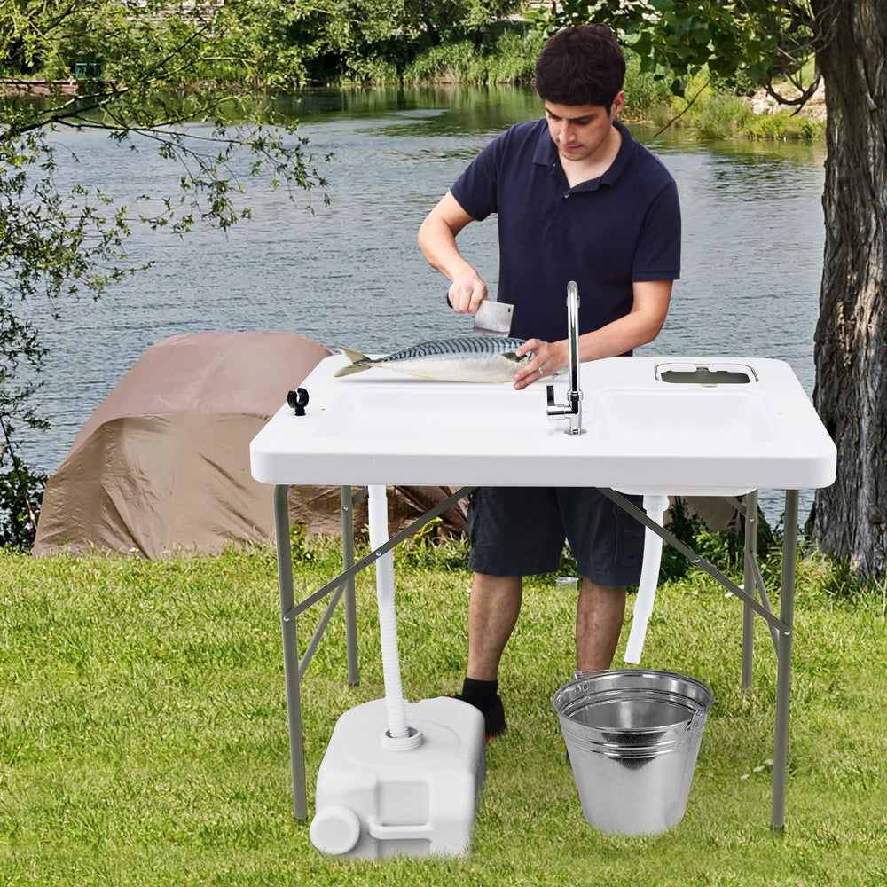 Giantex outdoor-ready fish cleaning table suitable for camping and beach