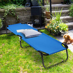 Giantex cot highlights lightweight design for easy transport.