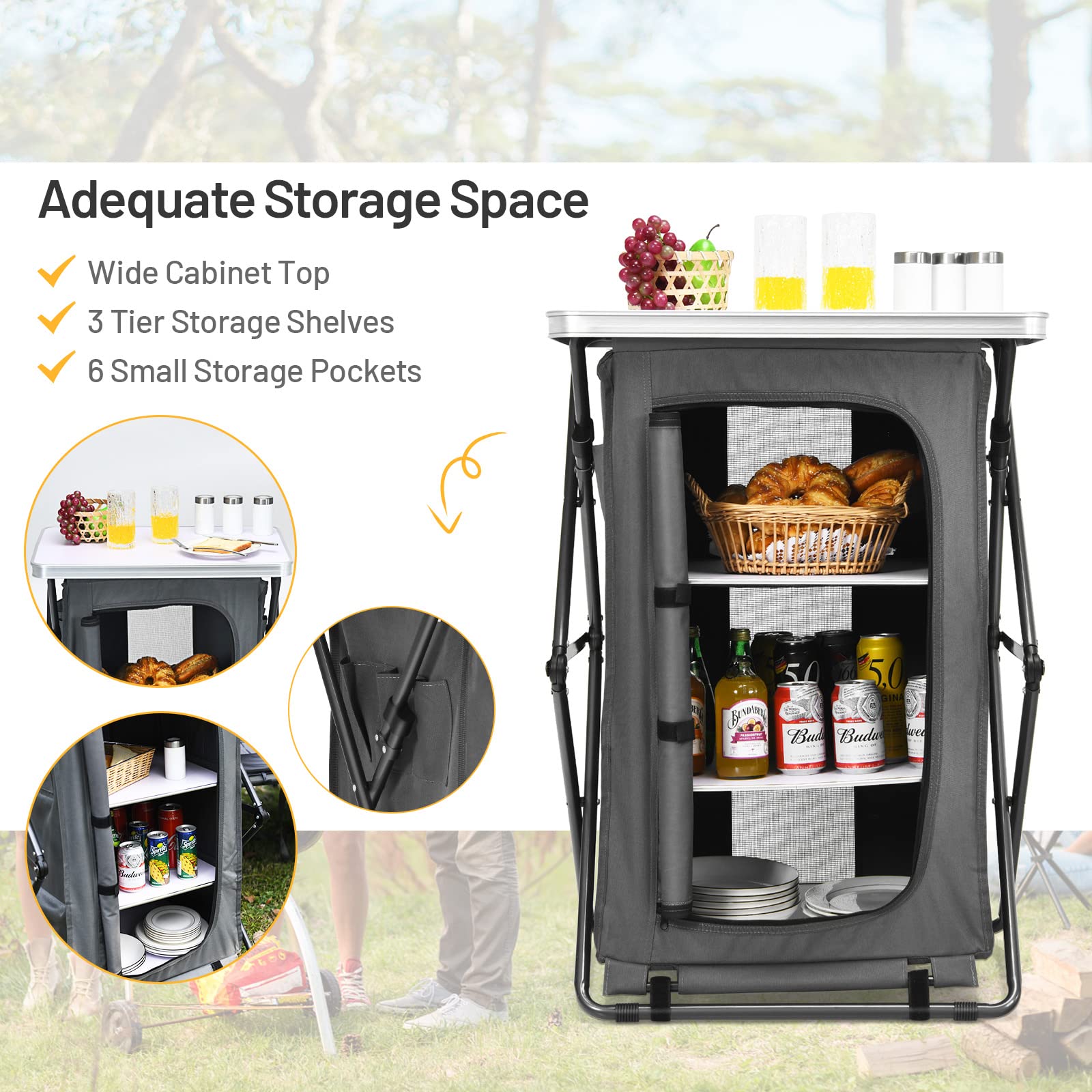 Giantex carrying bag included for portable outdoor organization and transport.