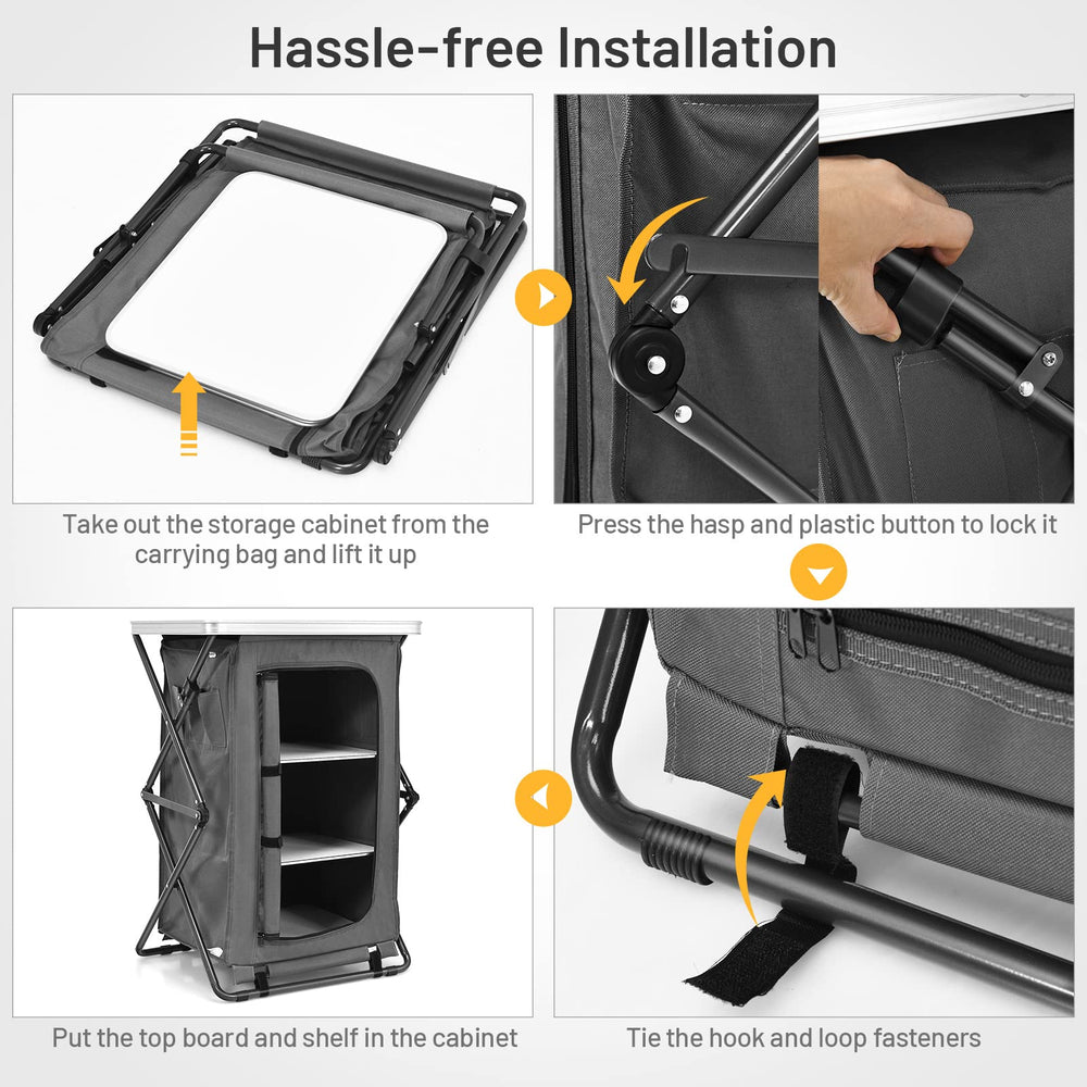 Giantex metal frame provides sturdy support for heavy outdoor gear.