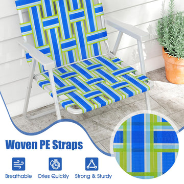 Giantex blue chair metal frame closeup, durability and stability