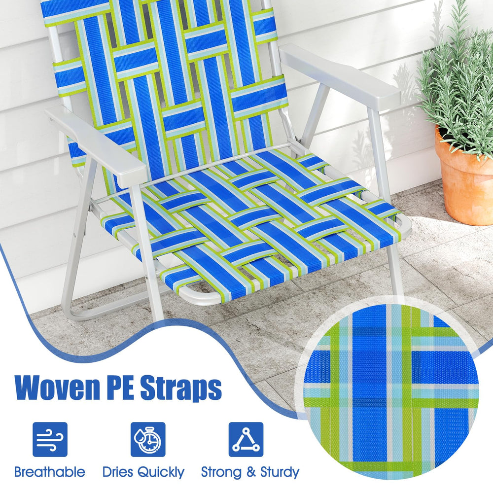 Giantex blue chair metal frame closeup, durability and stability