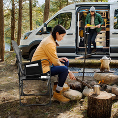 Giantex folding director's chair with shoulder strap enables easy transport.