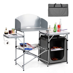 Giantex folding grill table with 26in top view for outdoor cooking convenience