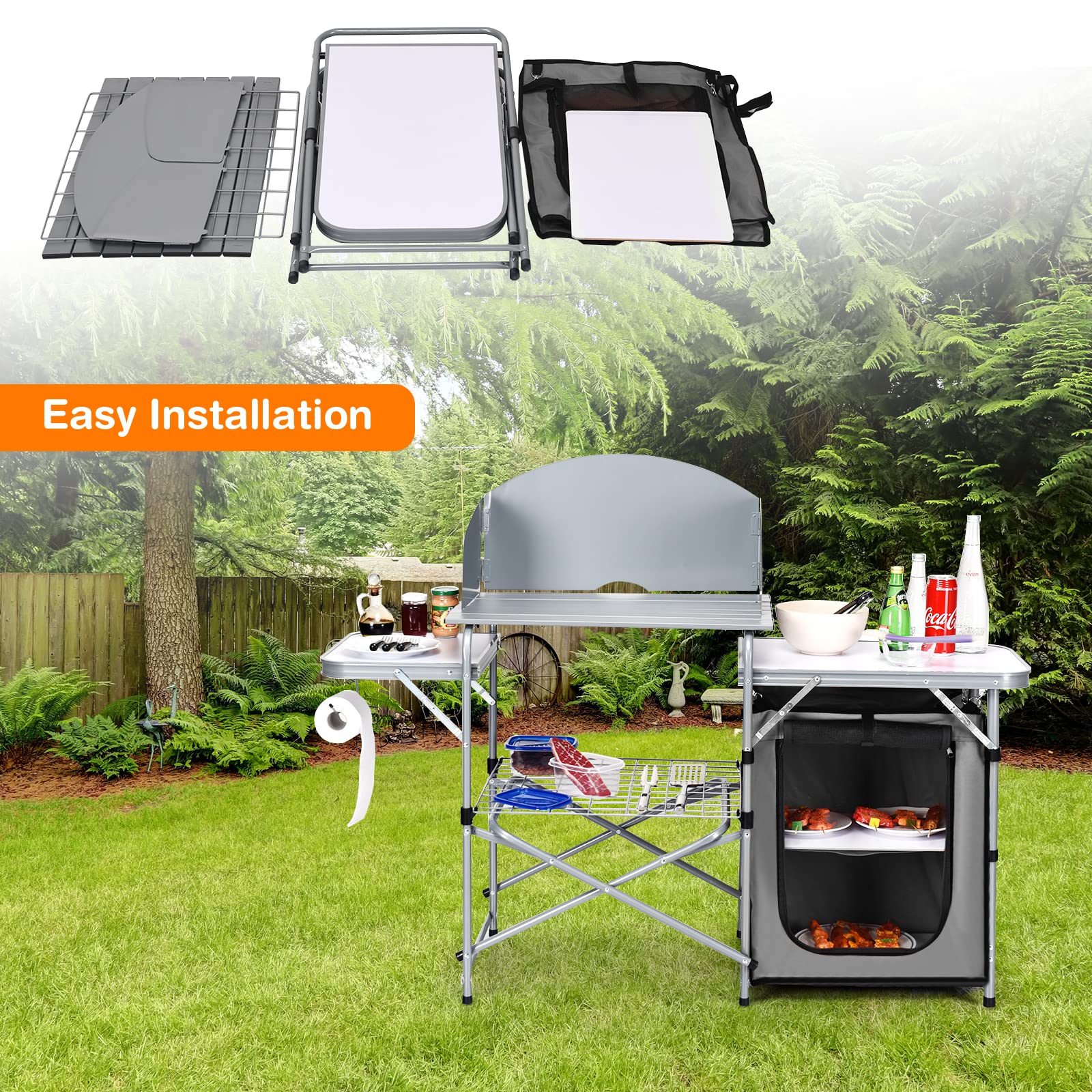 Giantex folding grill table made with durable materials for long-term use
