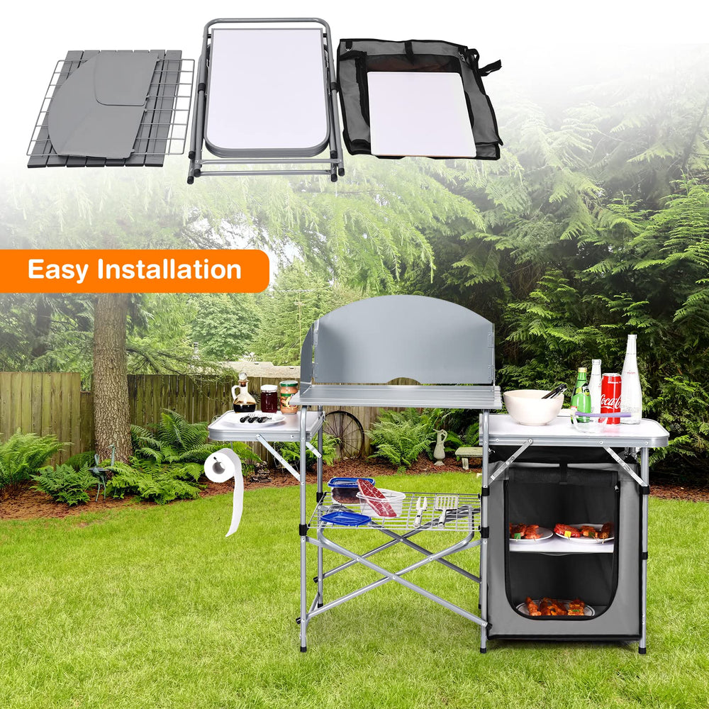 Giantex folding grill table made with durable materials for long-term use