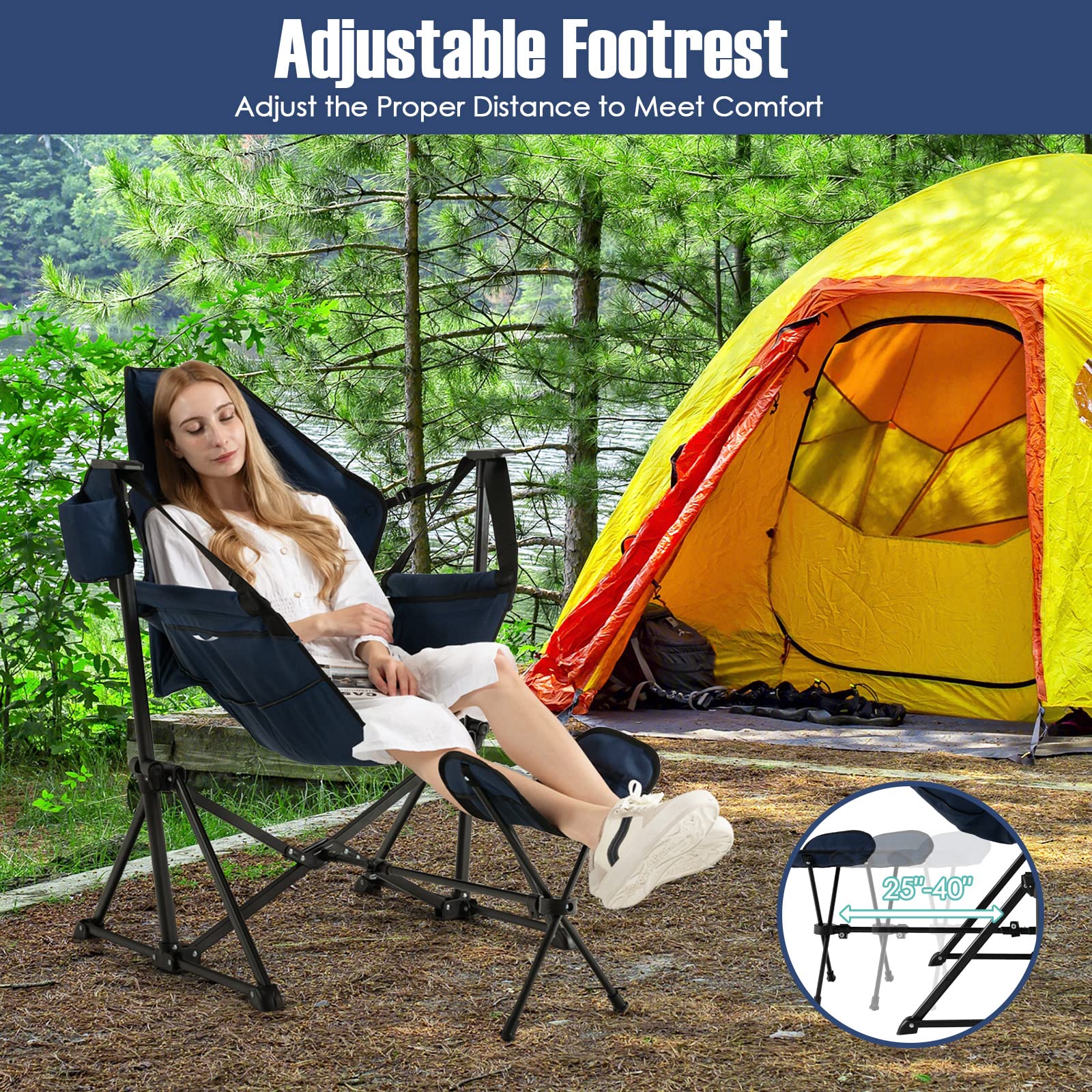 Giantex folding design allows compact storage and simple transport.