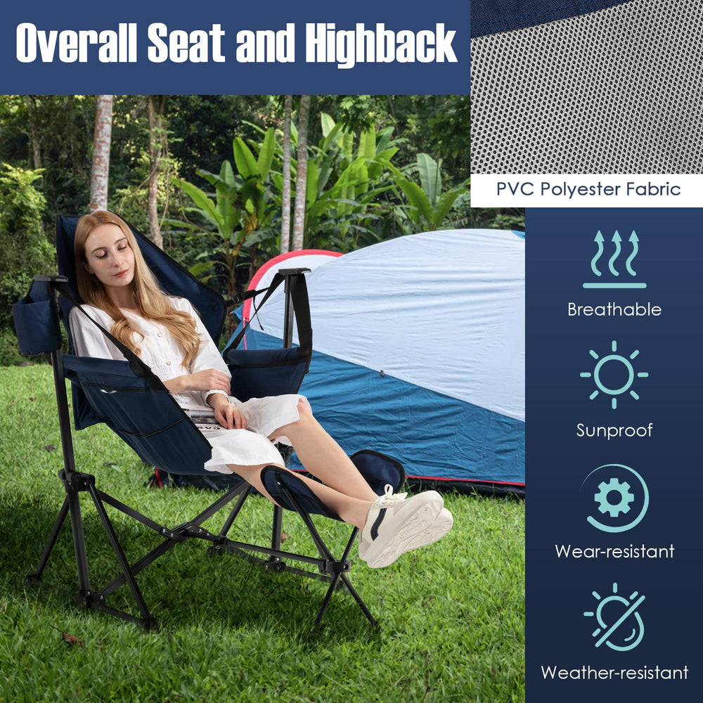 Giantex hammock chair headrest pillow provides neck support during relaxation.