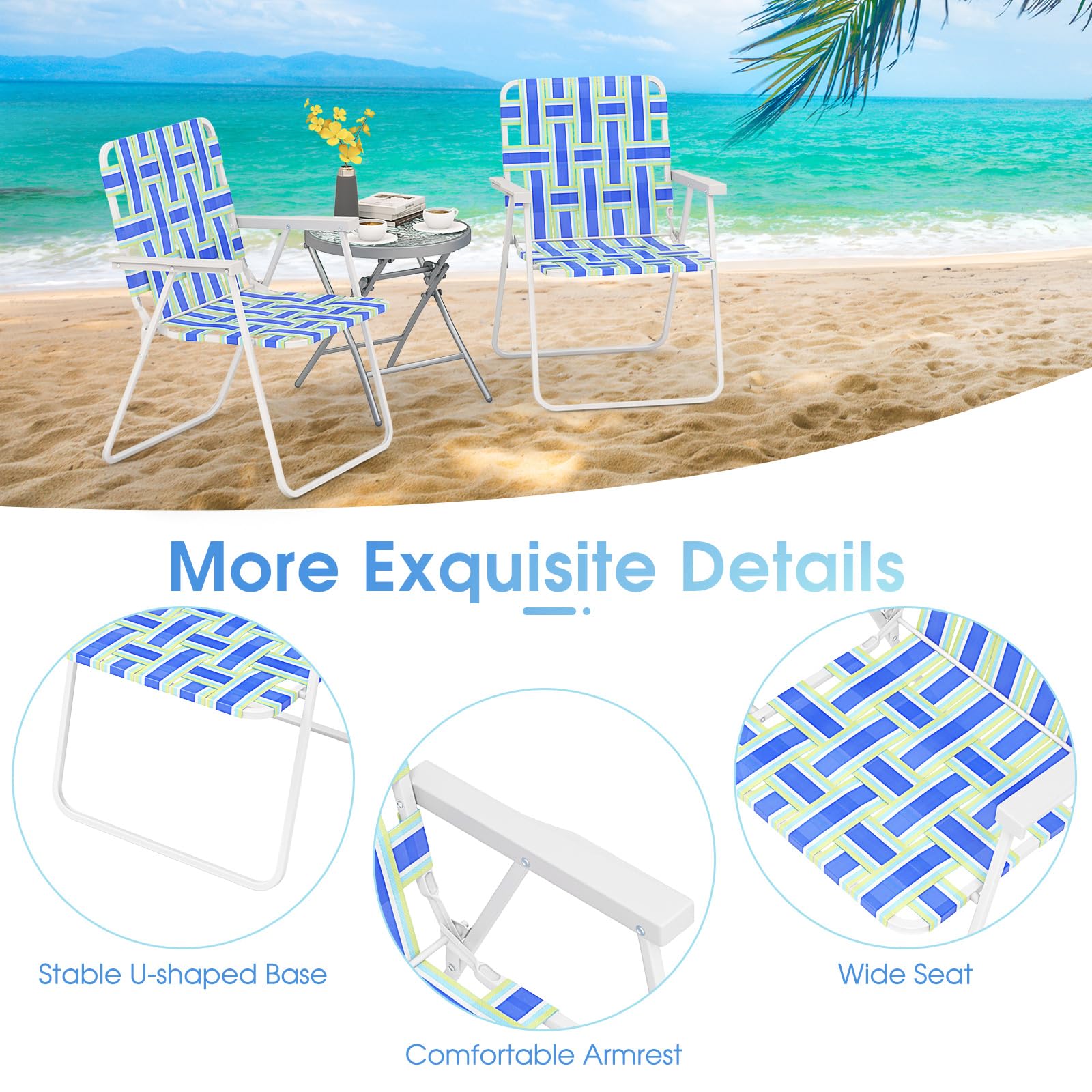 Giantex lightweight folding design enables quick setup anywhere.