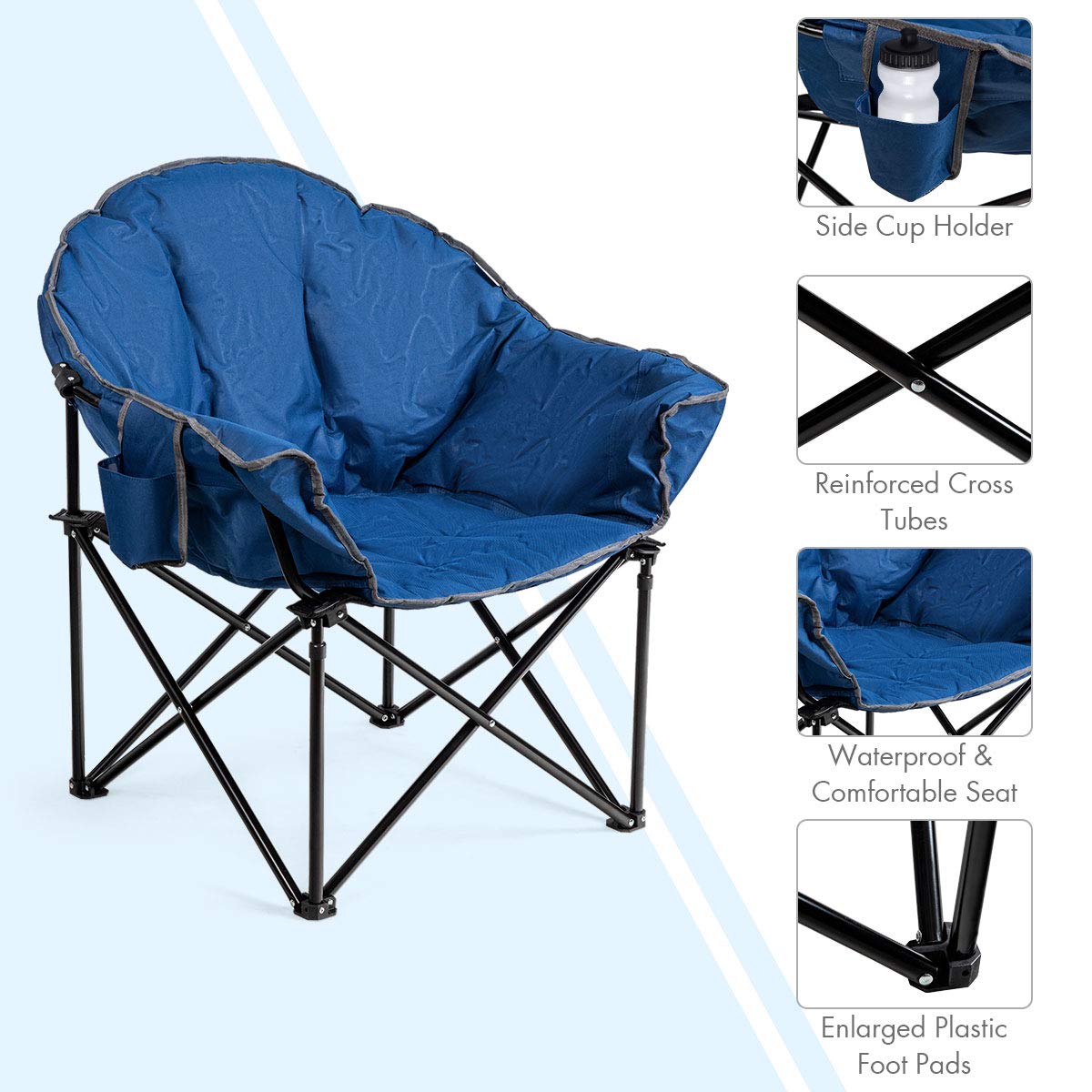 Giantex lightweight and portable folding chair fits in a car trunk.