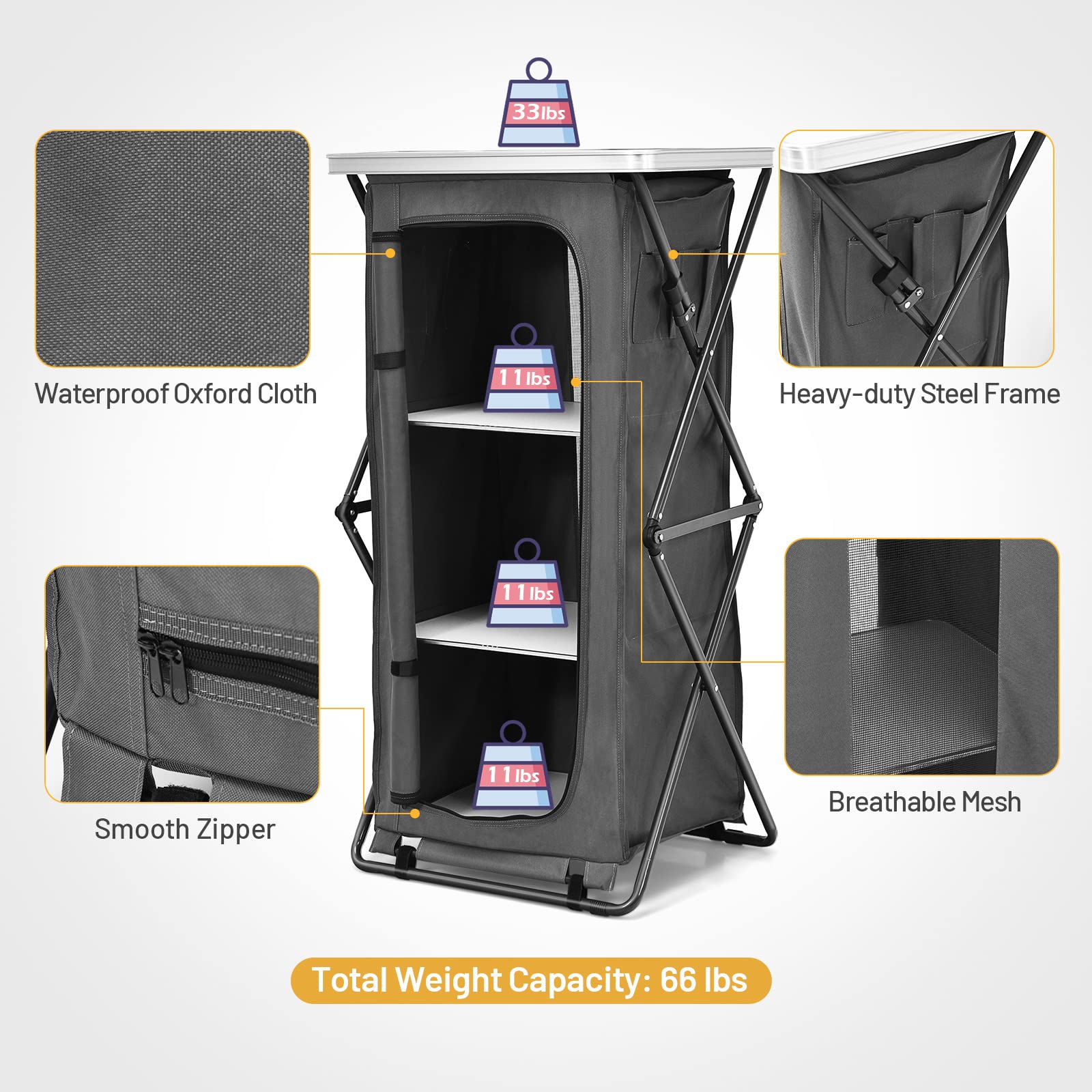 Giantex multipurpose outdoor cabinet for camping, picnics, and backyard events