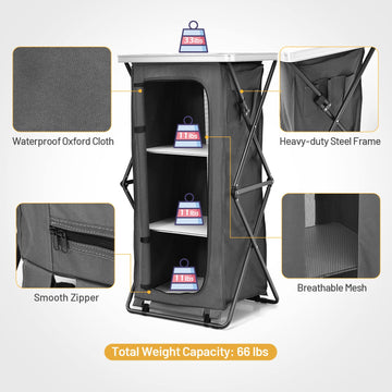 Giantex multipurpose outdoor cabinet for camping, picnics, and backyard events