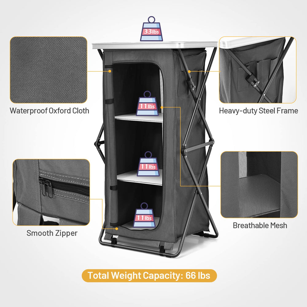 Giantex multipurpose outdoor cabinet for camping, picnics, and backyard events