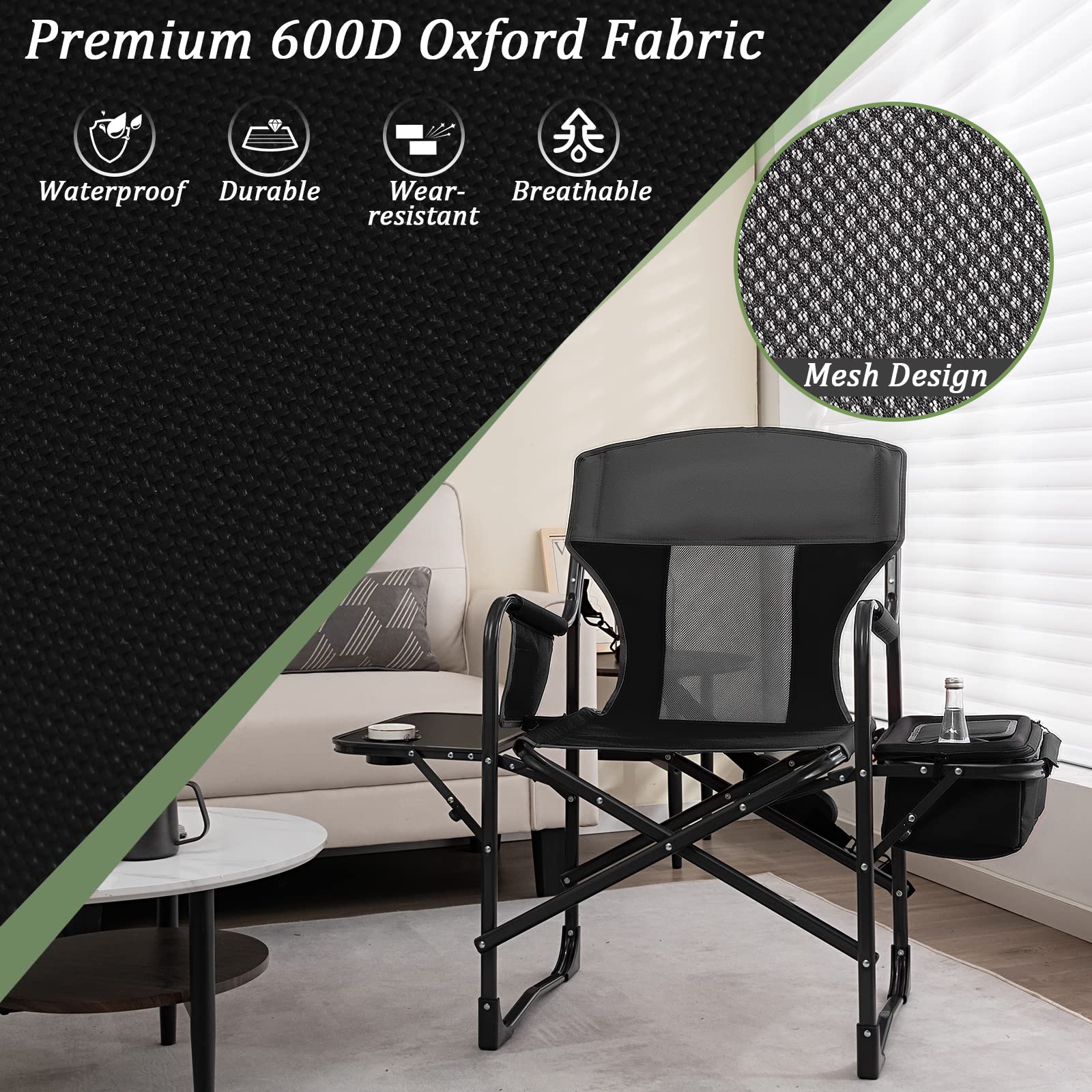 Giantex portable outdoor chair requires no assembly for quick setup.