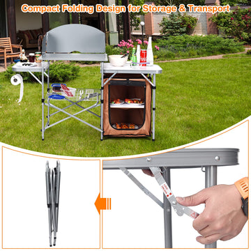 Giantex non-slip tabletop keeps your grill steady during meals.