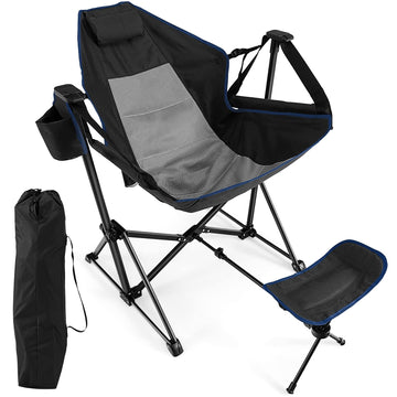 Giantex outdoor hammock chair with footrest in action for relaxed lounging