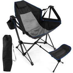 Giantex outdoor hammock chair with footrest in action for relaxed lounging