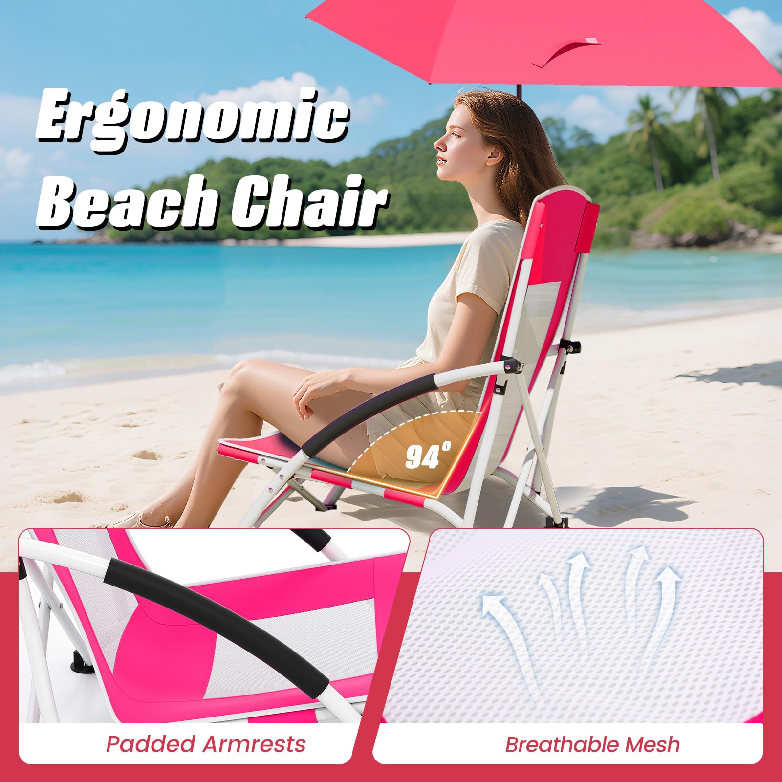 Giantex pink compact foldable design makes transport a breeze