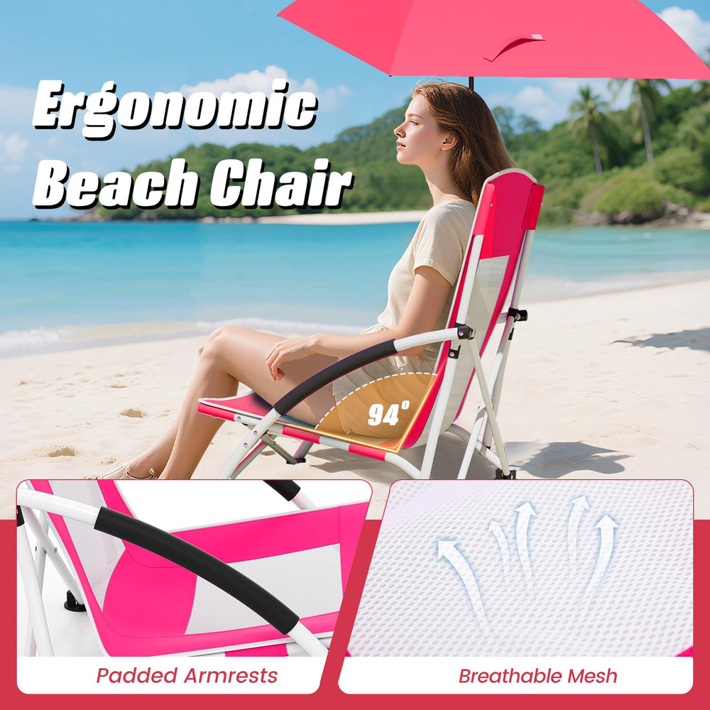 Giantex pink compact foldable design makes transport a breeze