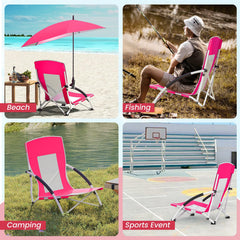 Giantex pink mesh back promotes airflow for breathable seating under sun