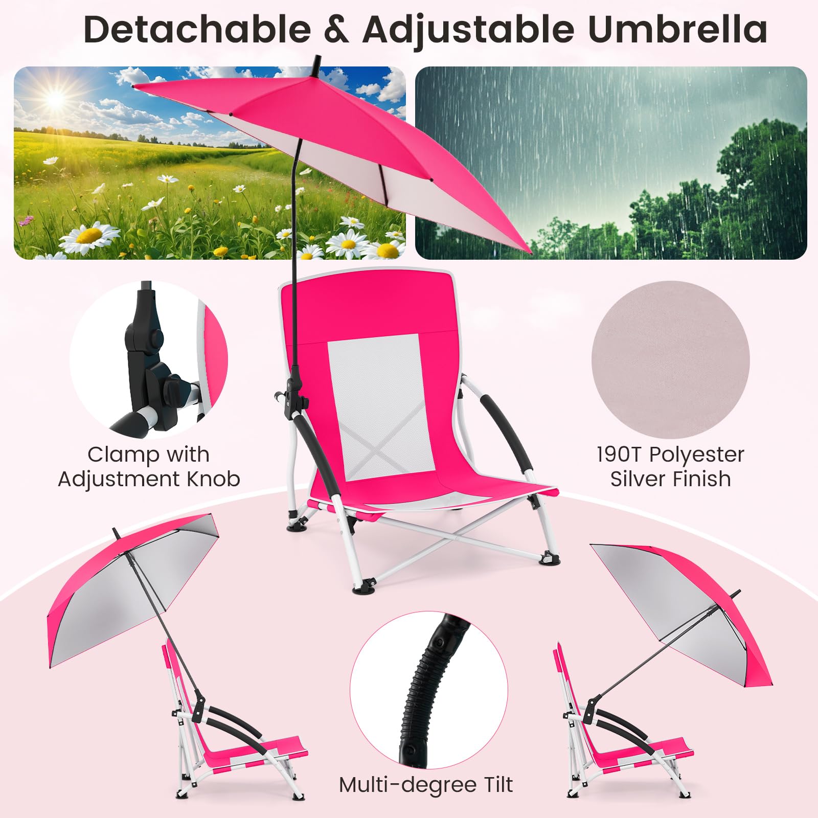 Giantex pink robust X-shaped frame supports up to 330 lbs