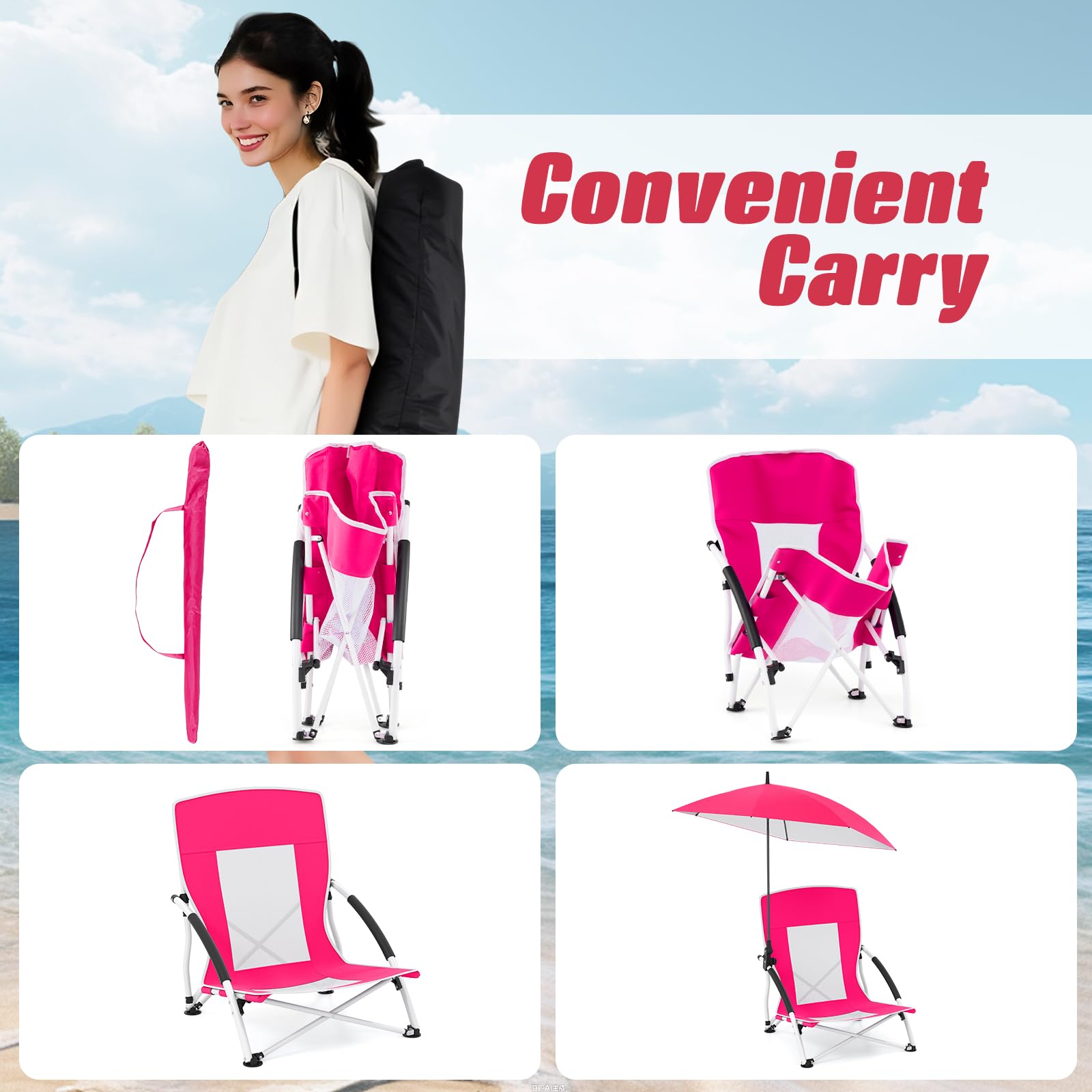 Giantex pink umbrella storage bag keeps shade accessories tidy and ready
