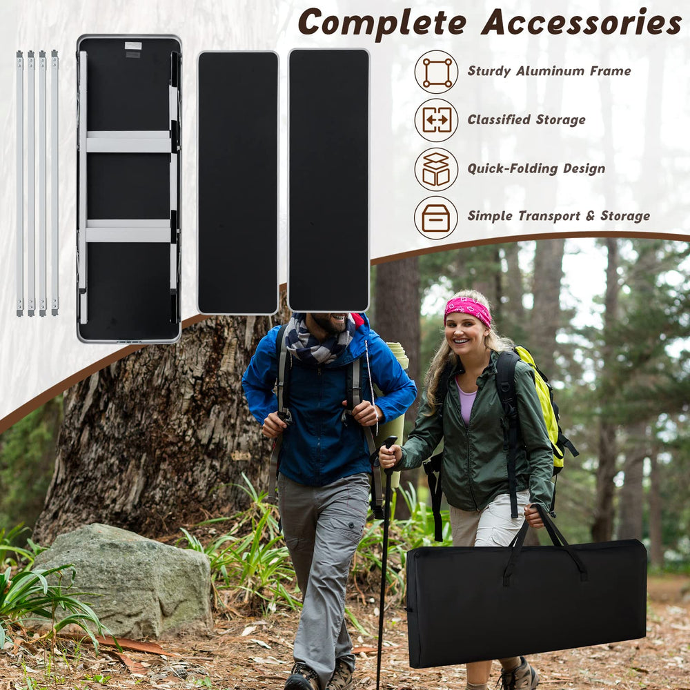 Giantex aluminum frame highlighting a rust-proof, sturdy construction.
